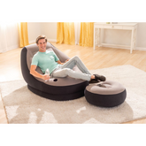 Ultra Lounge – Inflatable Chair with Ottoman & Cup Holder | Indoor & Outdoor Comfort